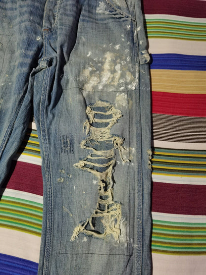 Ralph Lauren Extremely Distressed Paint Jeans