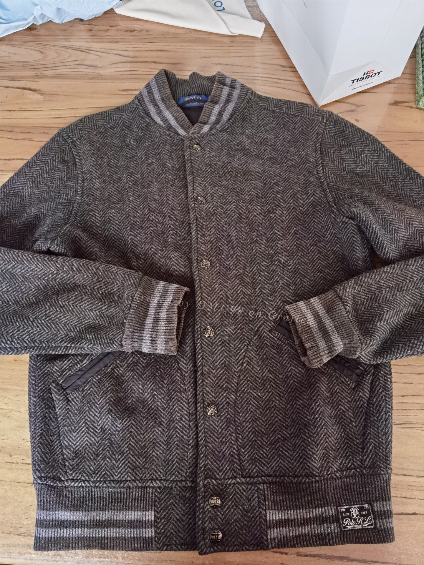 Ralph Lauren RRL Herringbone Wool Baseball Jacket