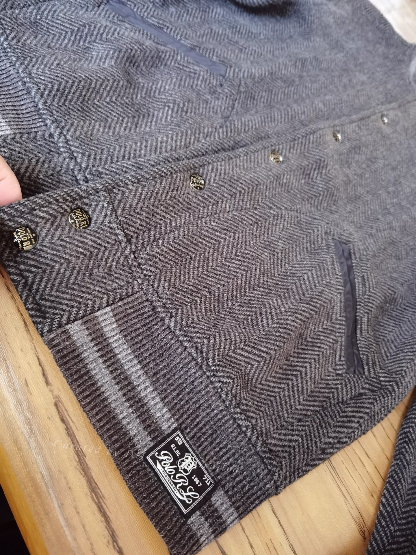 Ralph Lauren RRL Herringbone Wool Baseball Jacket