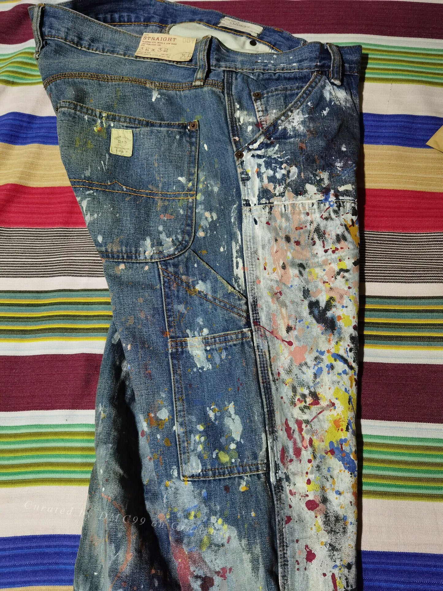 Ralph Lauren Denim Paint Splatter Work Pants