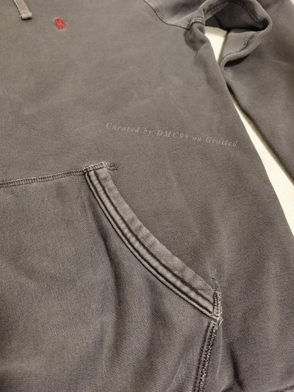 Ralph Lauren Distressed Charcoal Black Hoodie