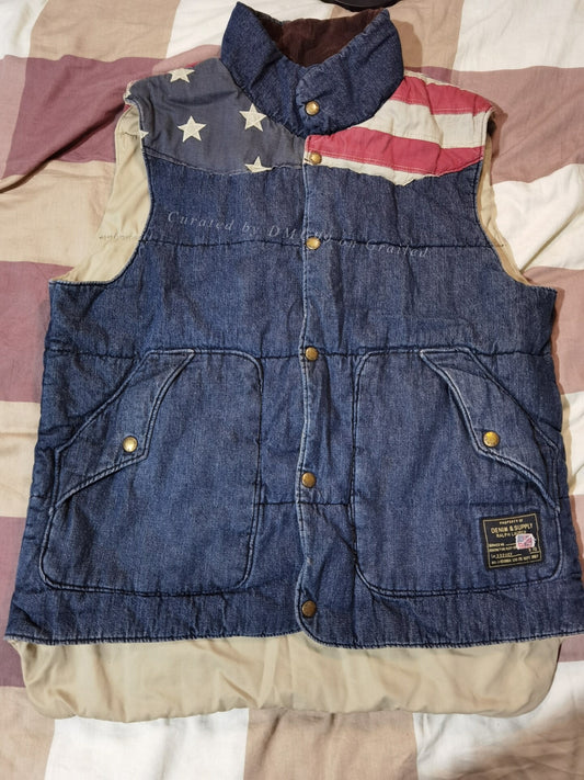 RRL Ralph Lauren Denim Quilted Vest