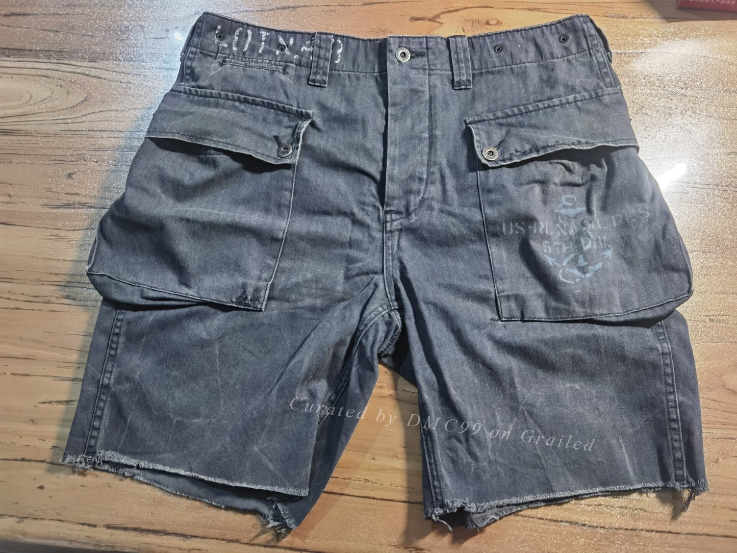 RRL Ralph Lauren Vintage Distressed Blue Shorts