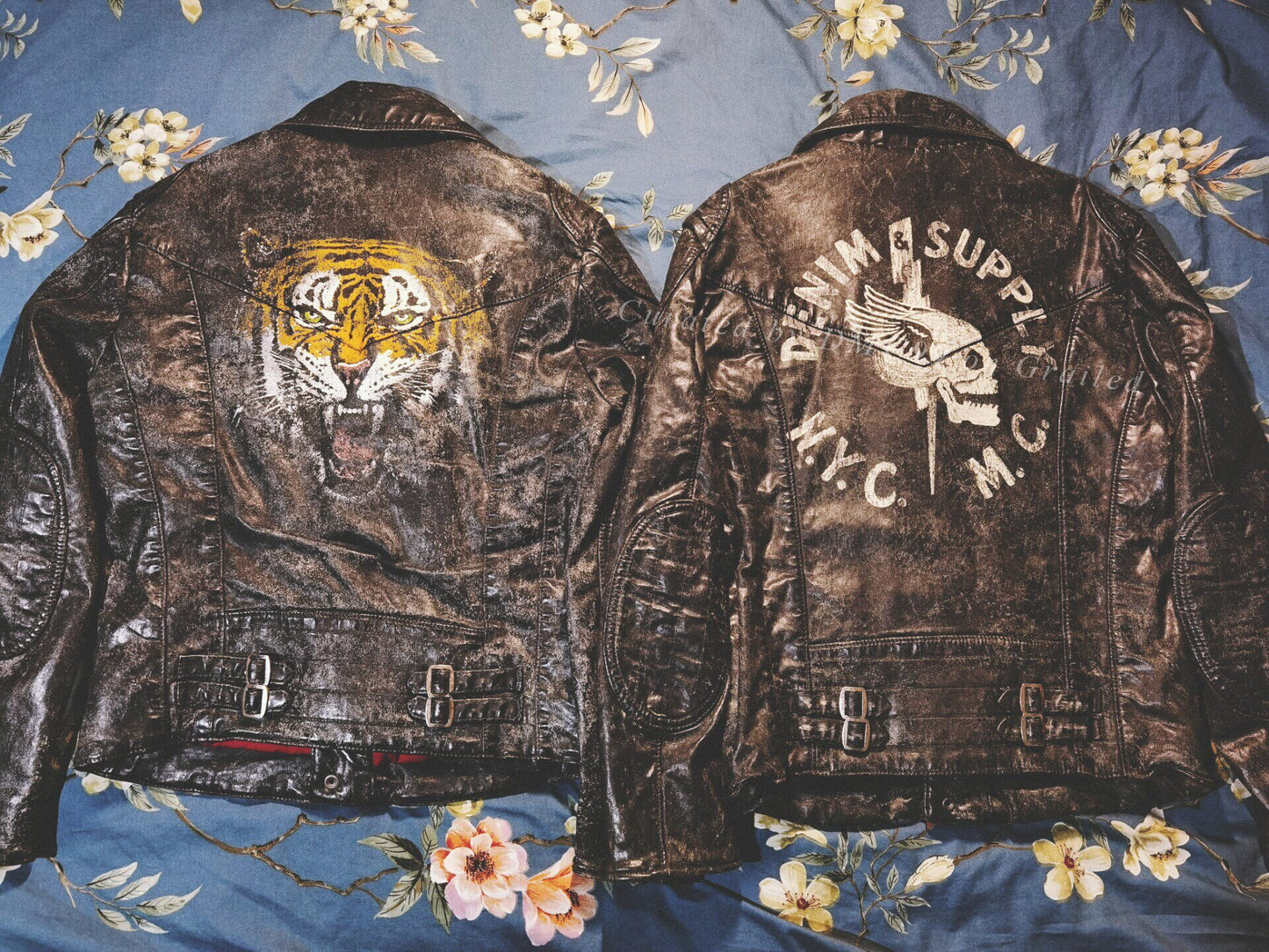 Ralph Lauren Vintage Waxed Tiger Biker Jacket