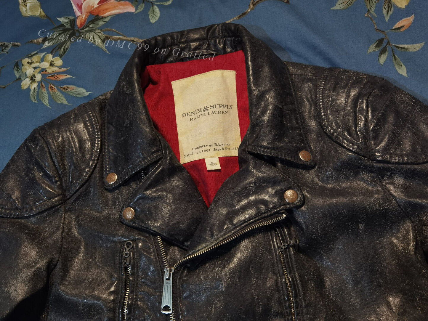 Ralph Lauren Vintage Waxed Tiger Biker Jacket