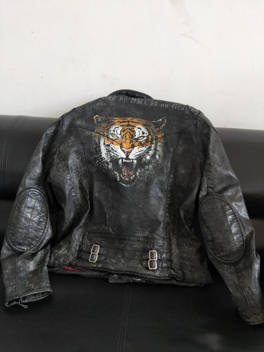 Ralph Lauren Distressed Waxed Canvas Biker Jacket