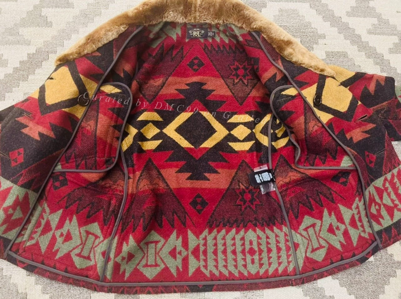 RRL Southwest Fur Collar Blanket Coat