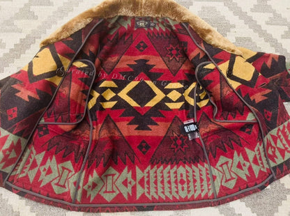 RRL Southwest Fur Collar Blanket Coat