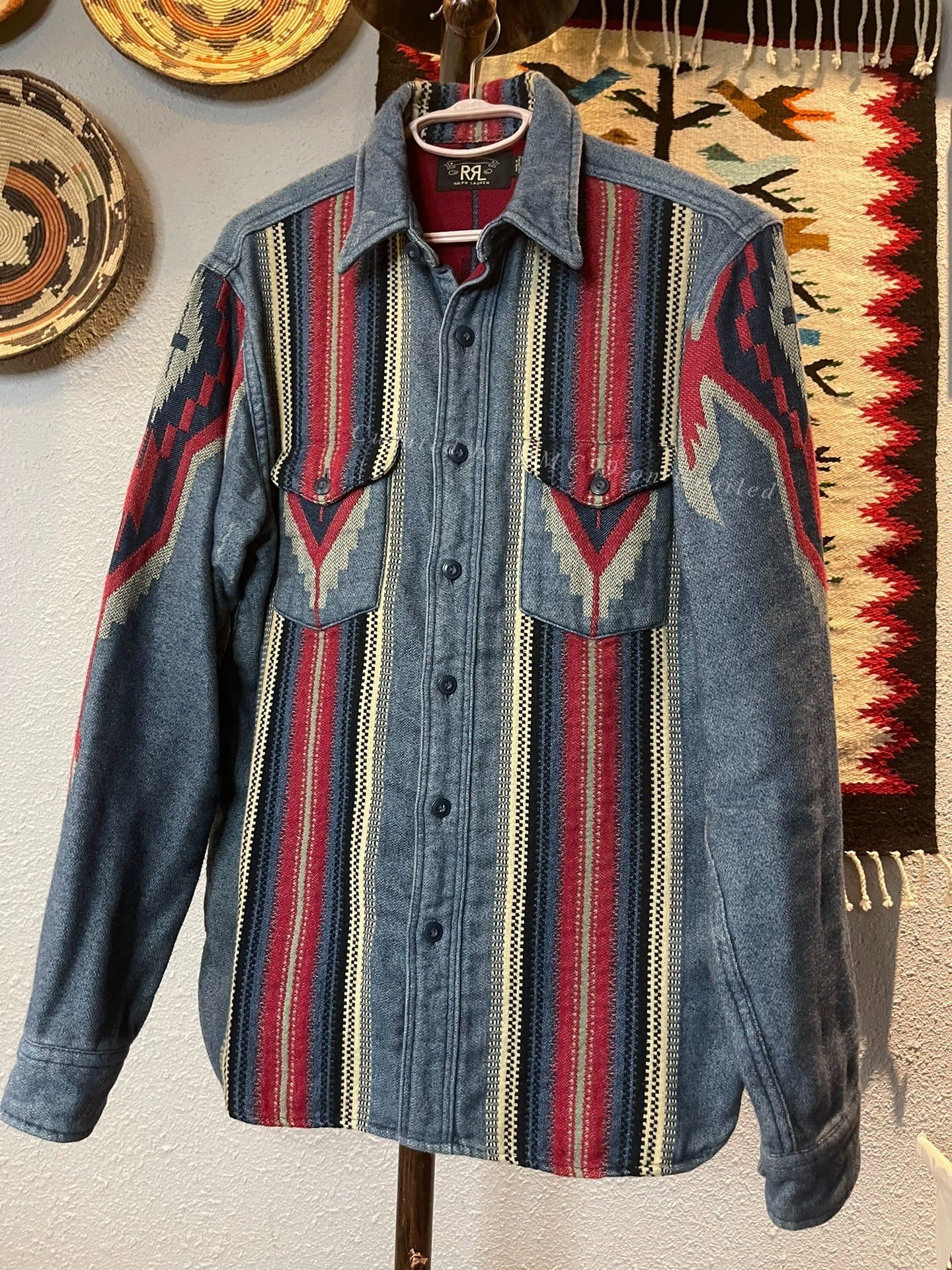 RRL 1940s Indian Blanket Western Shirt