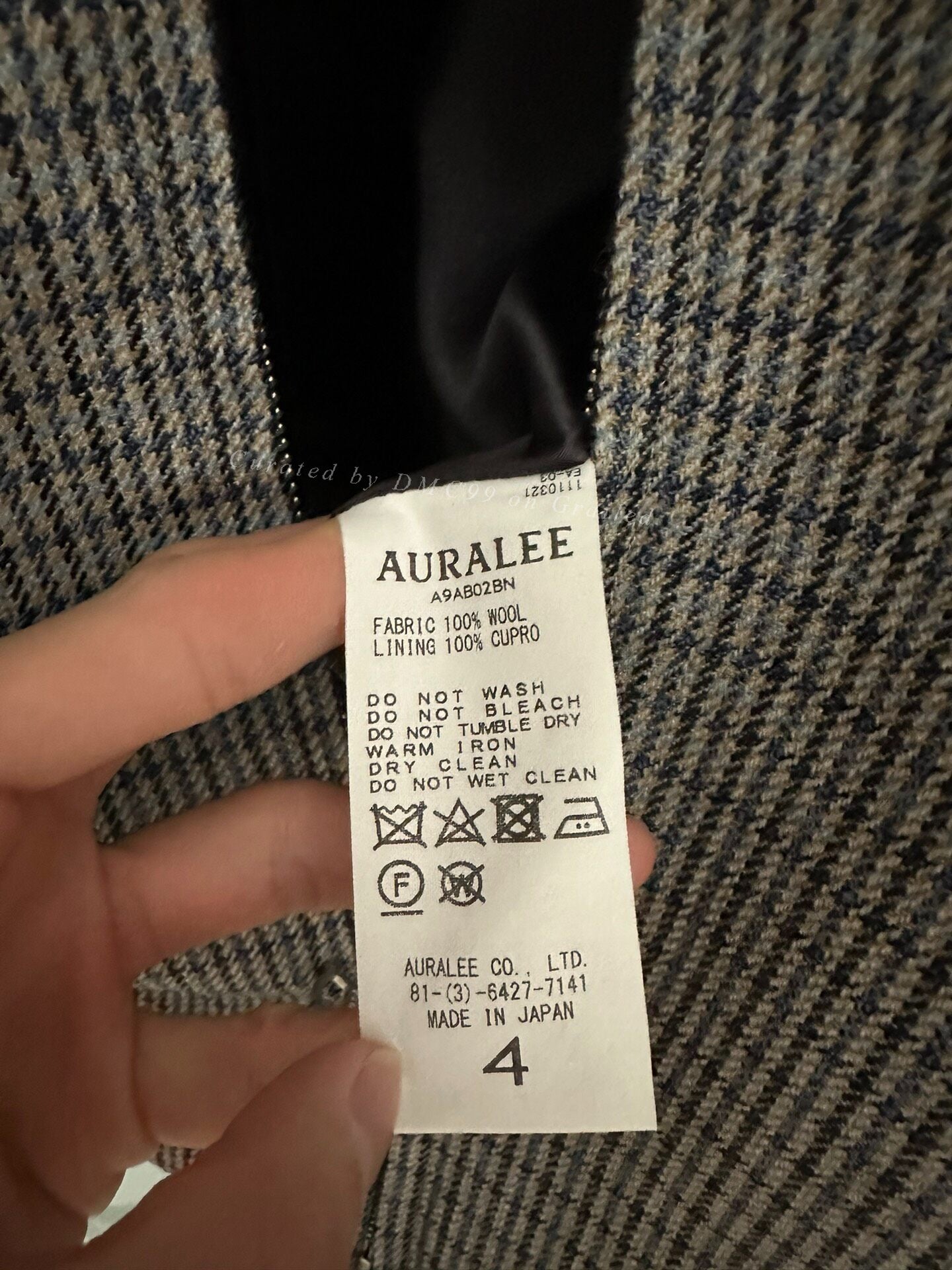 Auralee Wool Jacket Size 4