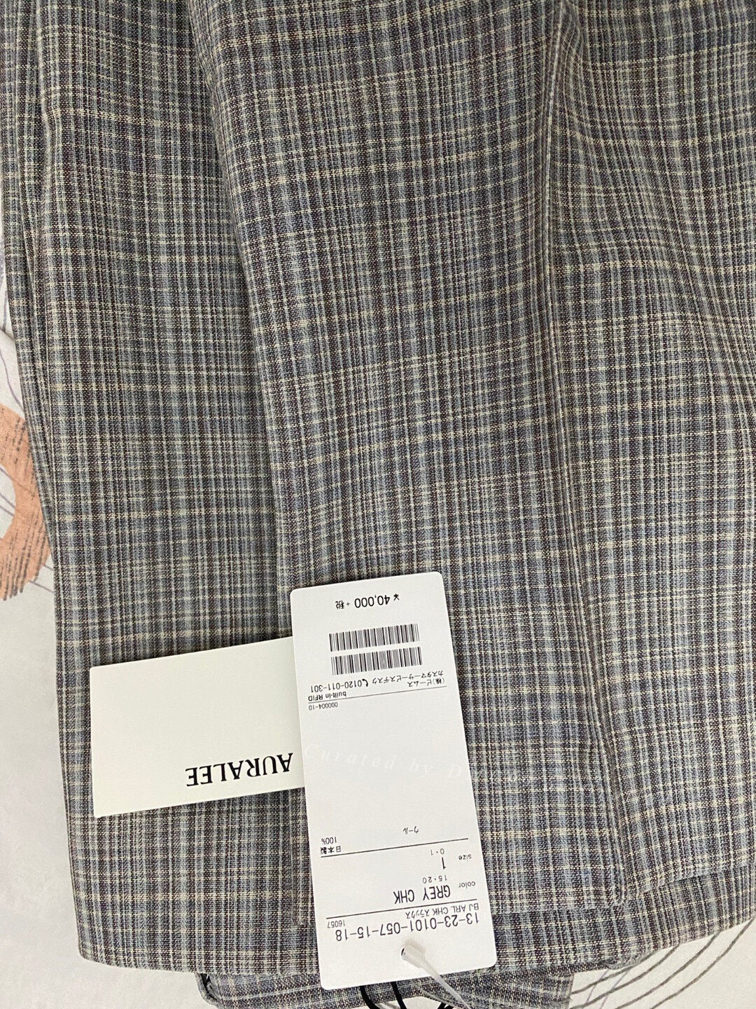 auralee Checked Wool Trousers