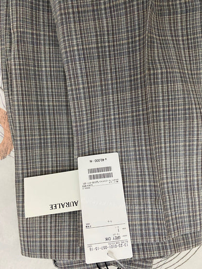 auralee Checked Wool Trousers