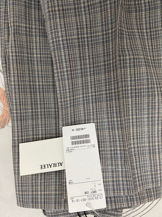 auralee Checked Wool Trousers