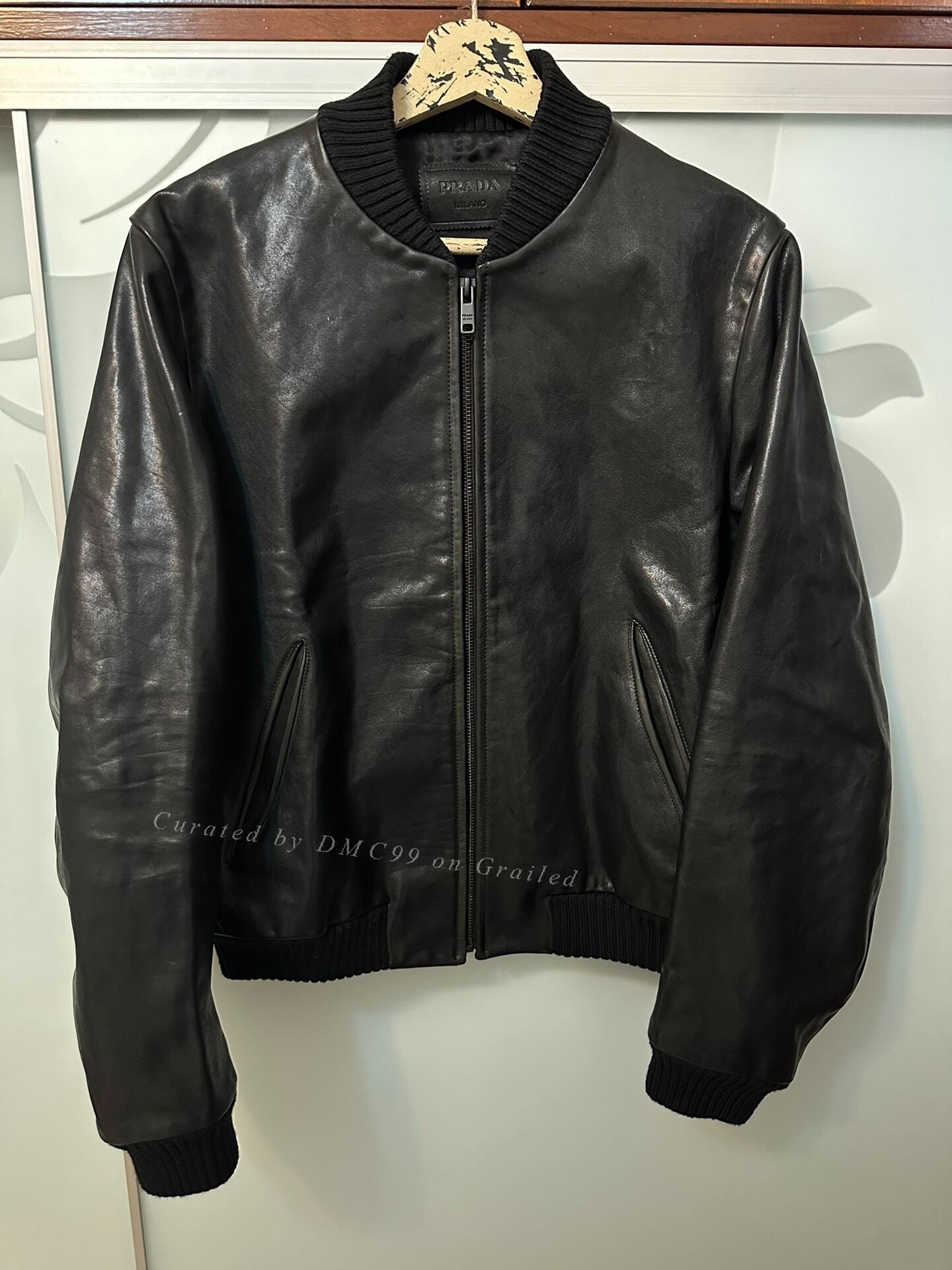 Prada Raf Simons 23SS Leather Bomber Jacket