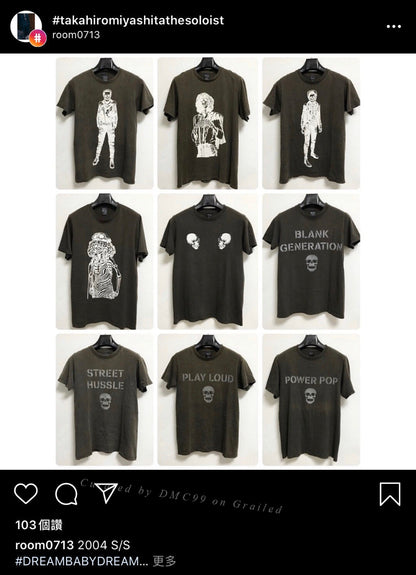 Number Nine 2004SS Washed Distressed Tee