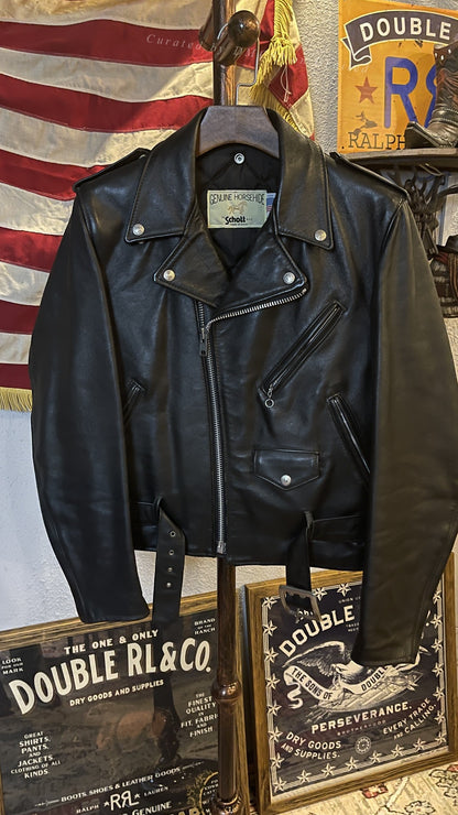 Schott 618 Horsehide Diagonal Zip Jacket