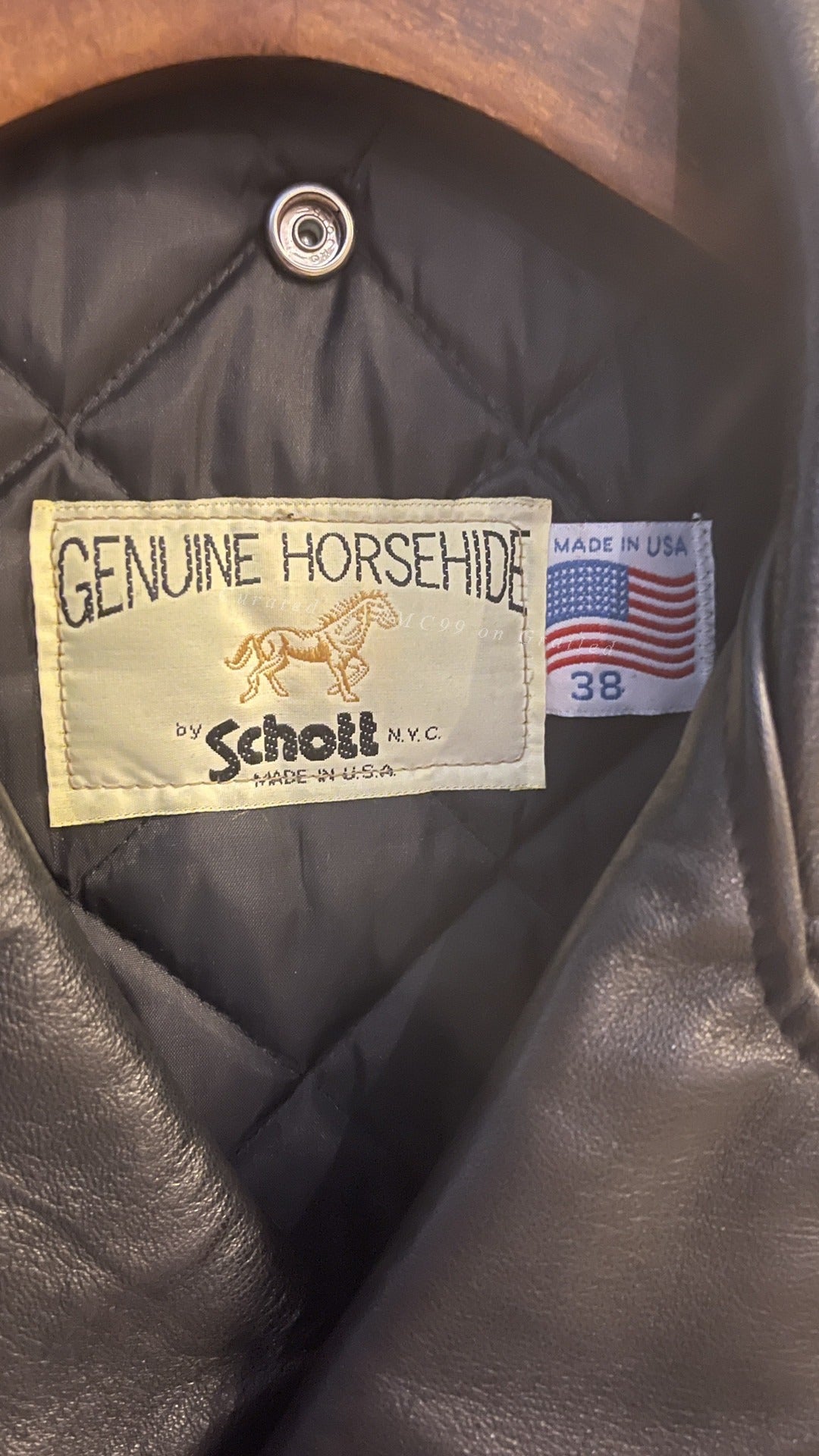 Schott 618 Horsehide Diagonal Zip Jacket