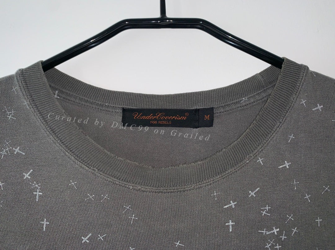 Undercover 02AW Cross Print Washed Sweatshirt