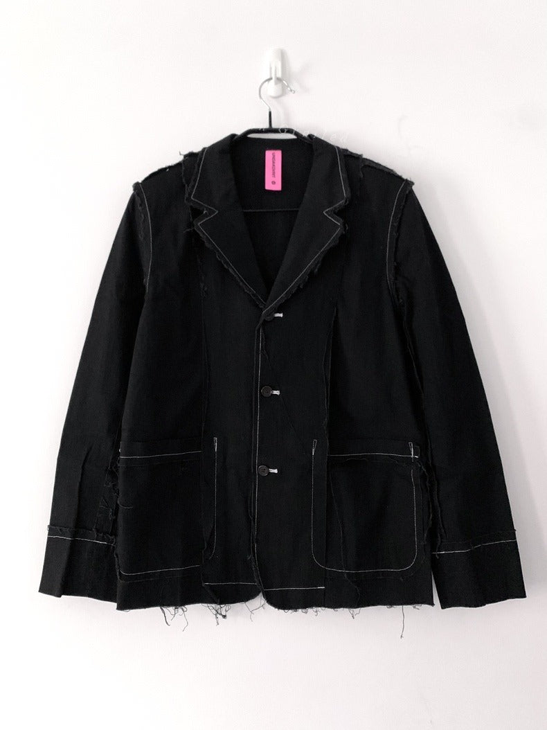 Undercover Structured Frayed Blazer Jacket