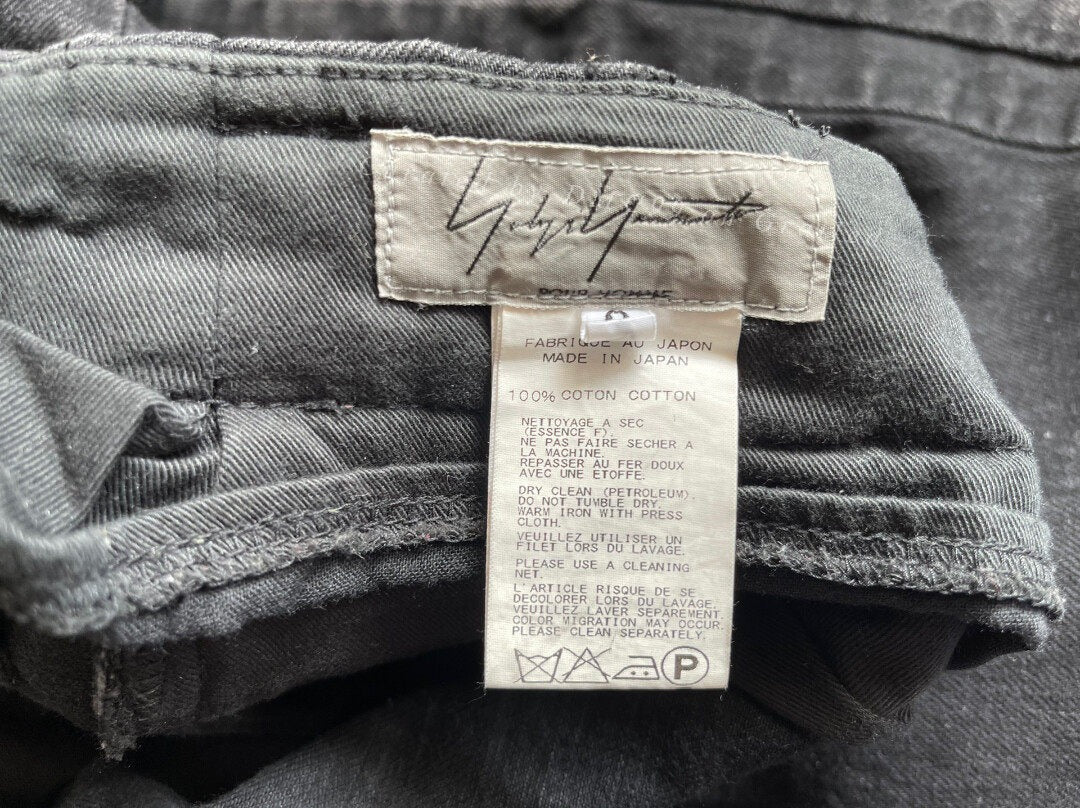 Yohji Yamamoto Washed Embroidered Harem Jeans