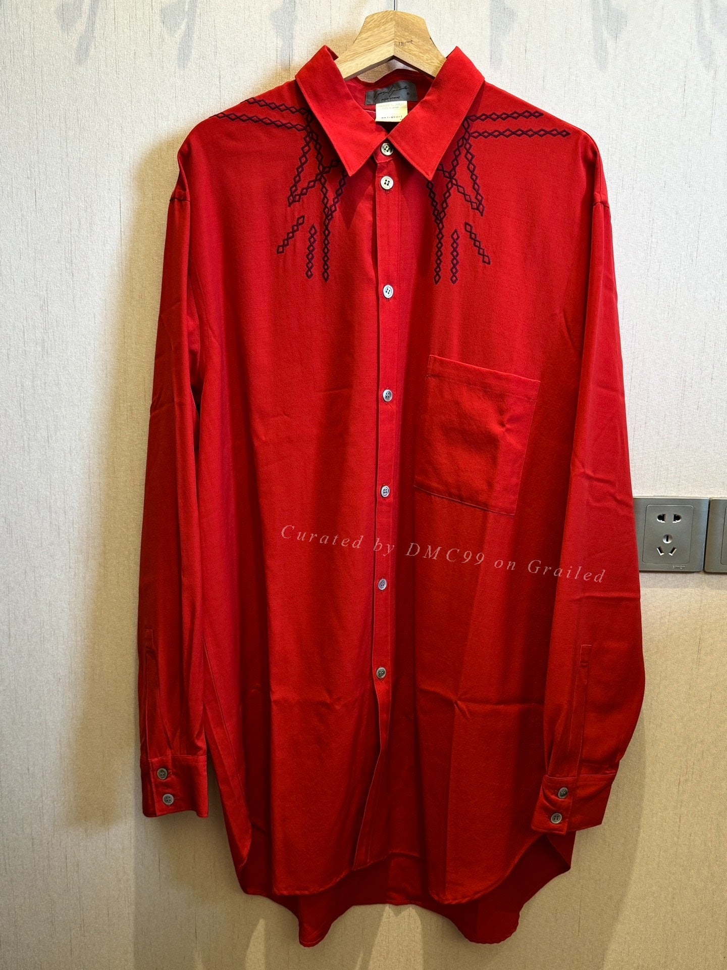 Yohji Yamamoto 88AW Sample Red Wool Shirt