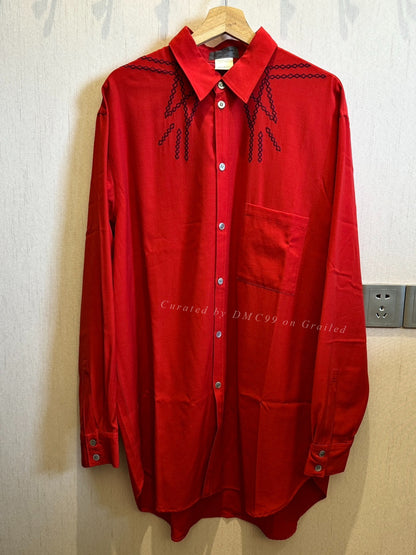 Yohji Yamamoto 88AW Sample Red Wool Shirt