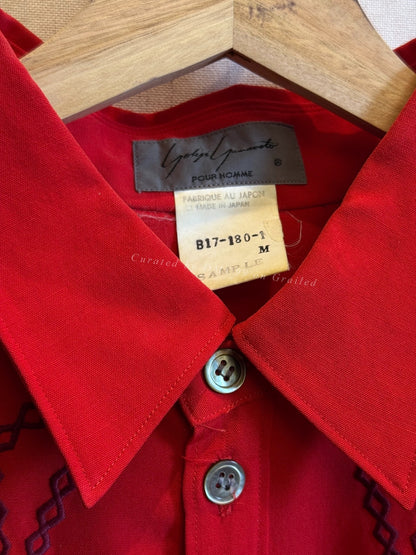 Yohji Yamamoto 88AW Sample Red Wool Shirt
