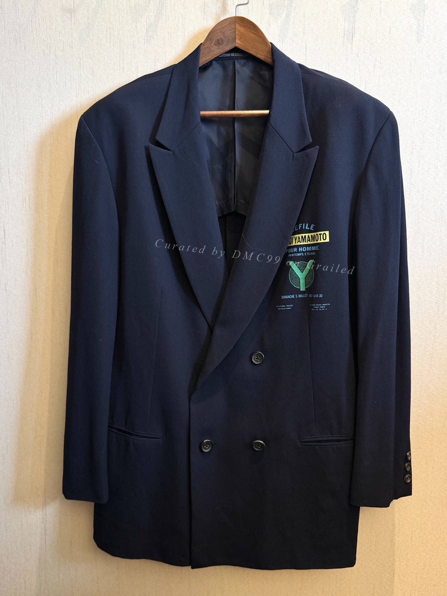 Yohji Yamamoto 93SS Navy Double-Breasted Blazer