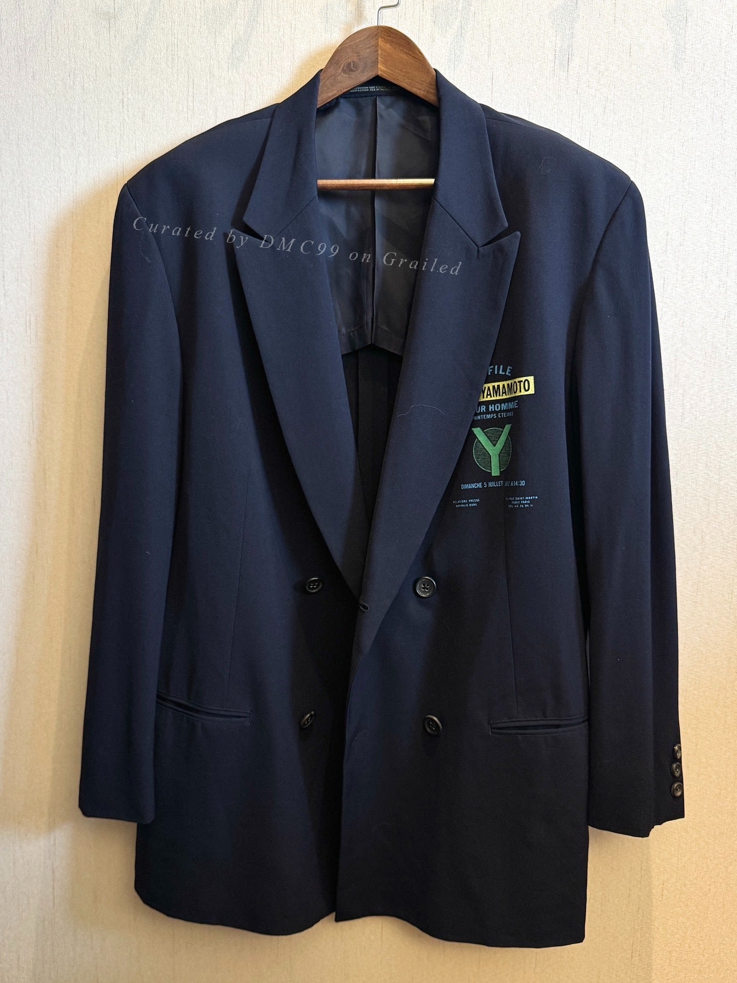 Yohji Yamamoto 93SS Navy Double-Breasted Blazer