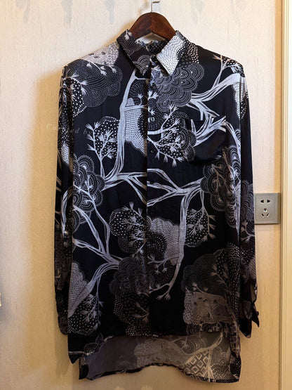 Geoffrey B Small Bamboo Grove Silk Shirt