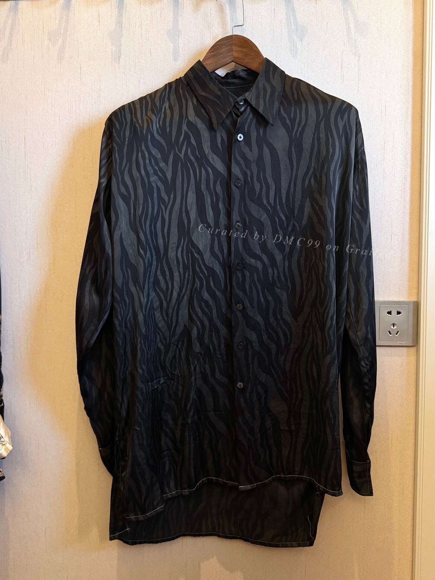 Geoffrey B Dark Water Ripple Silk Shirt