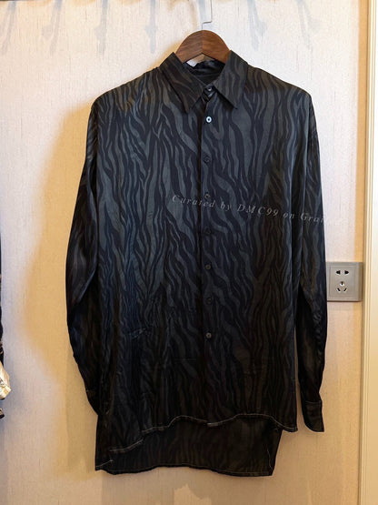 Geoffrey B Dark Water Ripple Silk Shirt