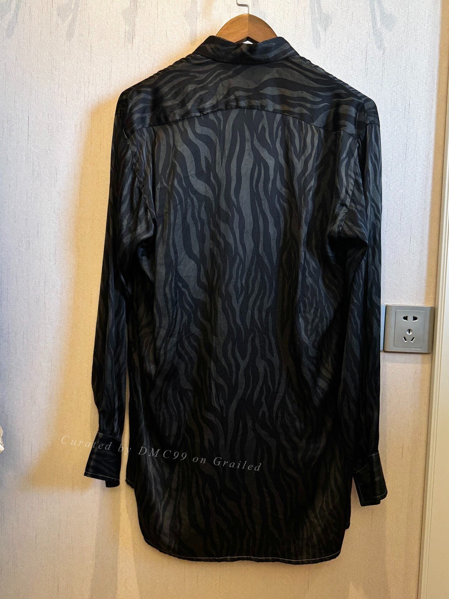 Geoffrey B Dark Water Ripple Silk Shirt