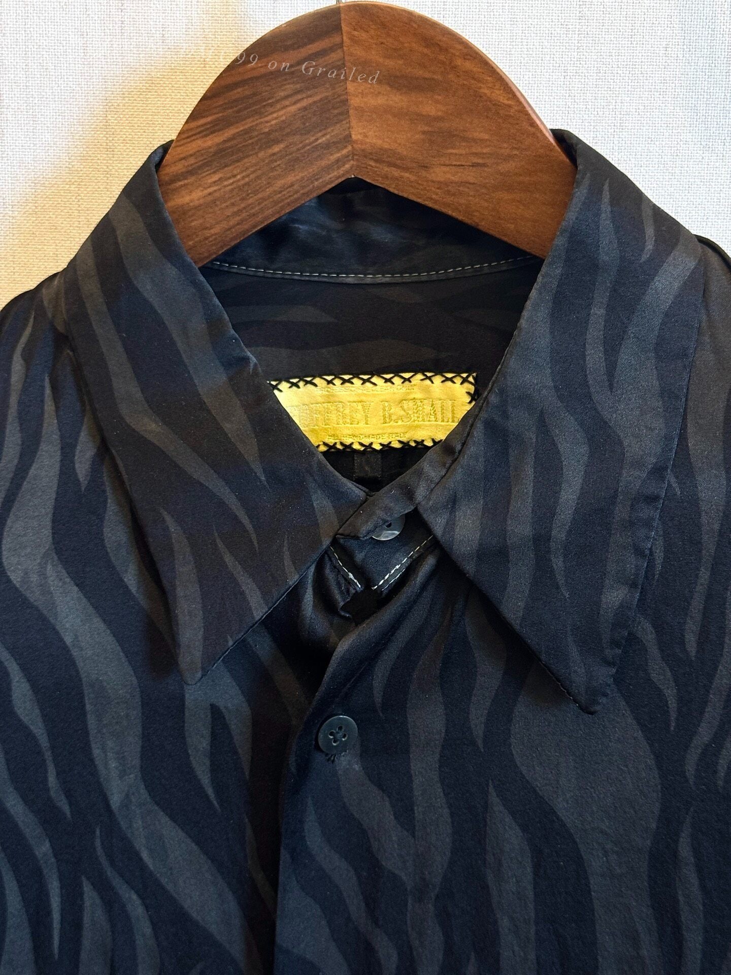 Geoffrey B Dark Water Ripple Silk Shirt