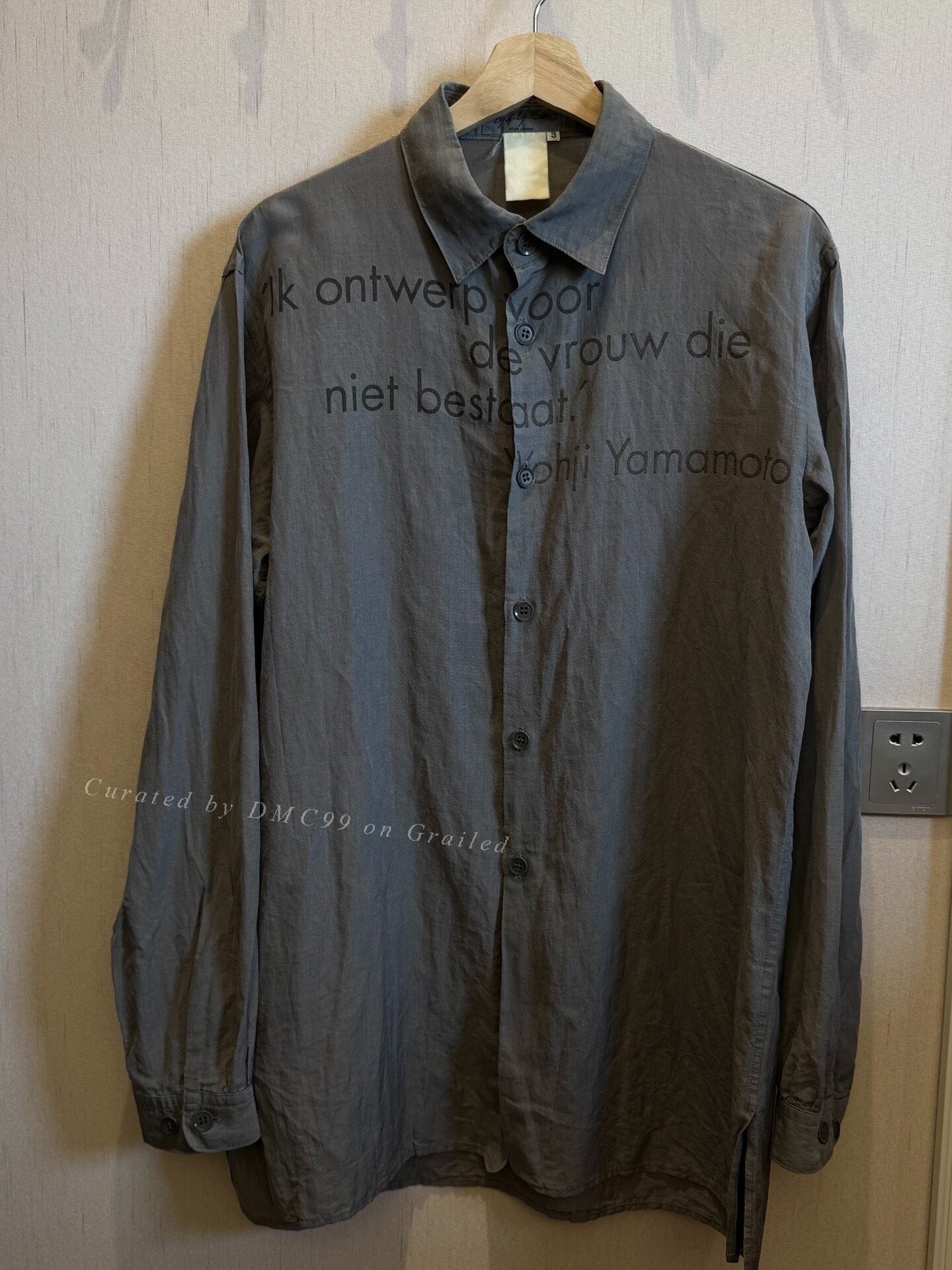 Yohji Yamamoto 2000 SS German Text Shirt