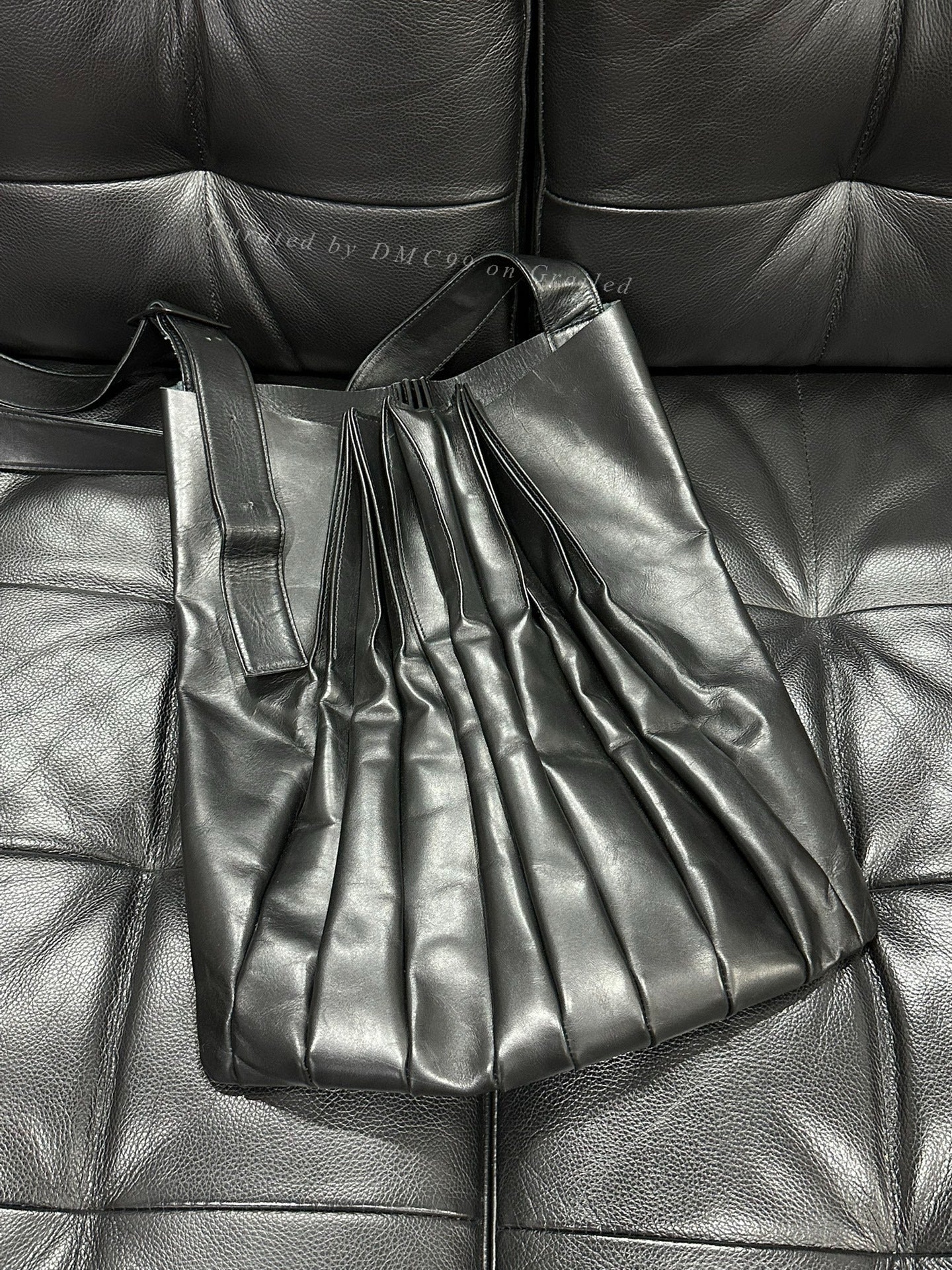 Yohji Yamamoto Noir Pleated Leather Bag