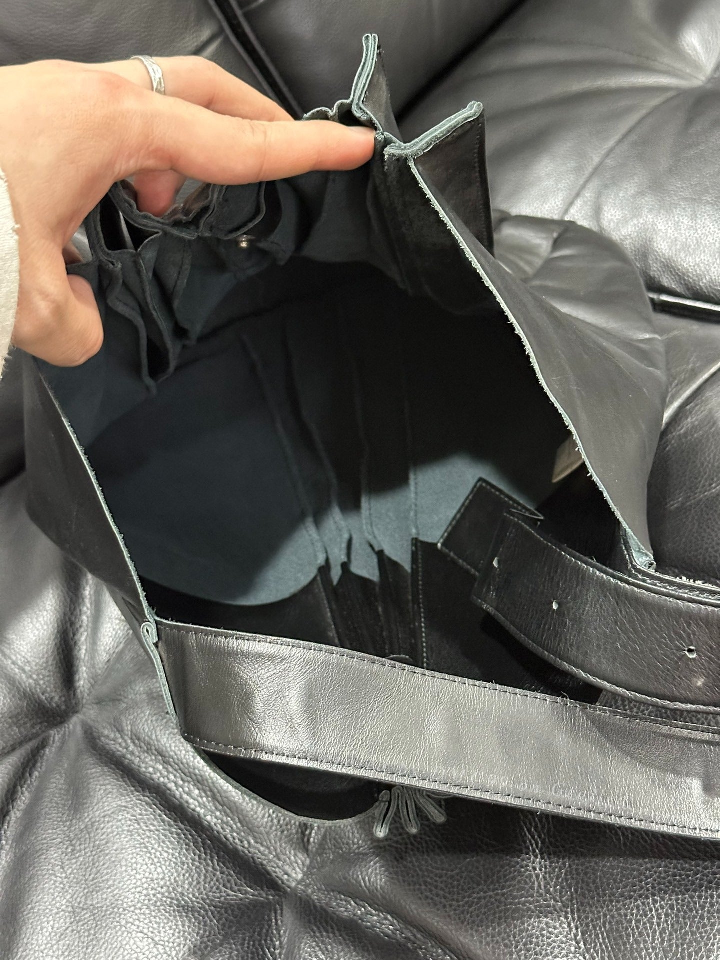 Yohji Yamamoto Noir Pleated Leather Bag