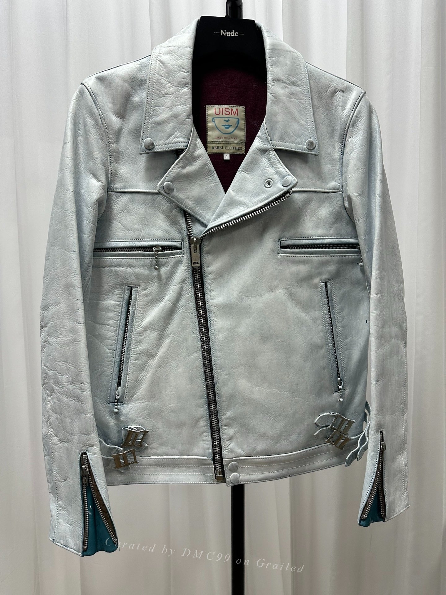 Undercover White Painted Leather Jacket