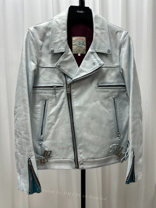 Undercover White Painted Leather Jacket