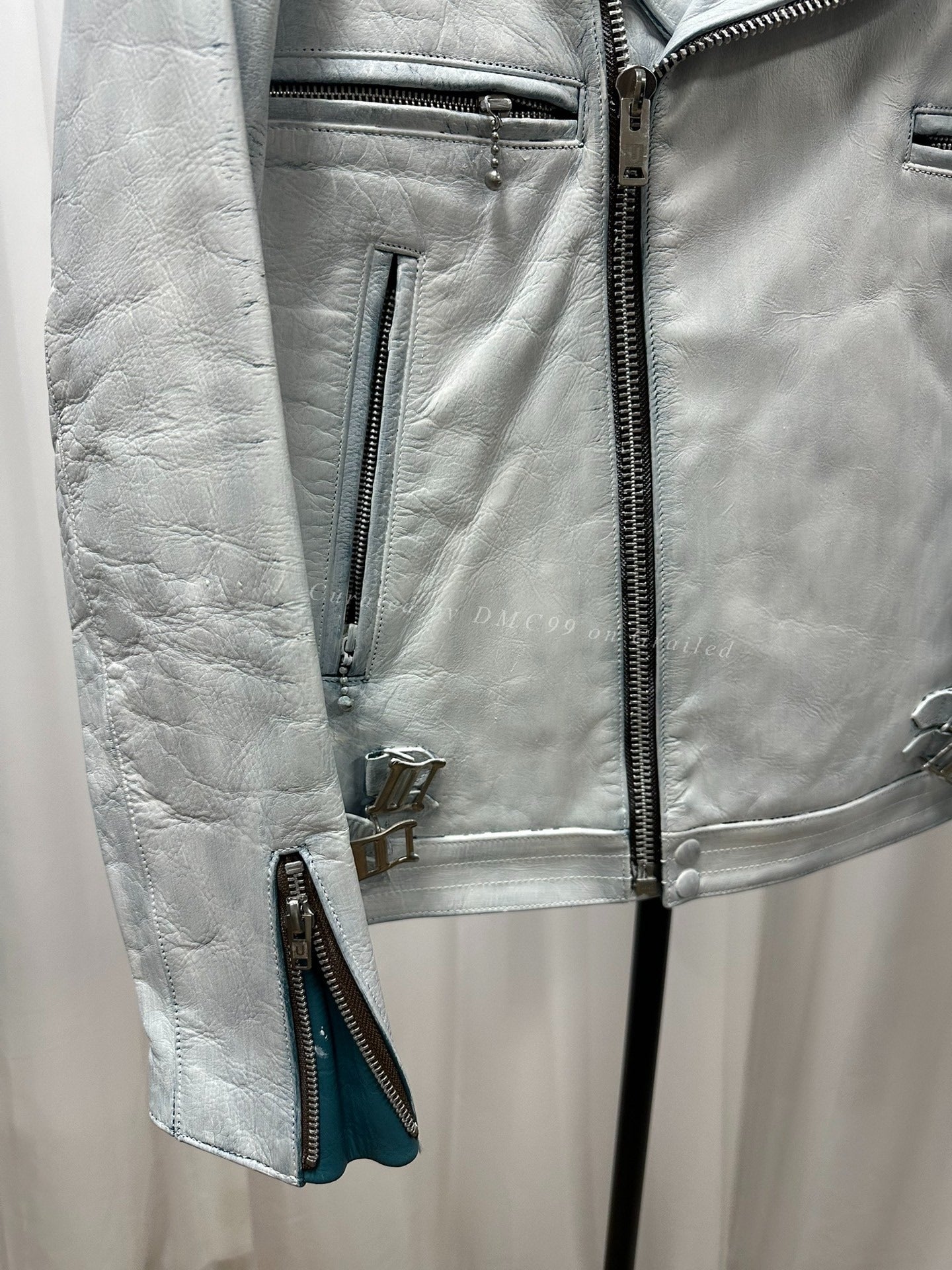 Undercover White Painted Leather Jacket