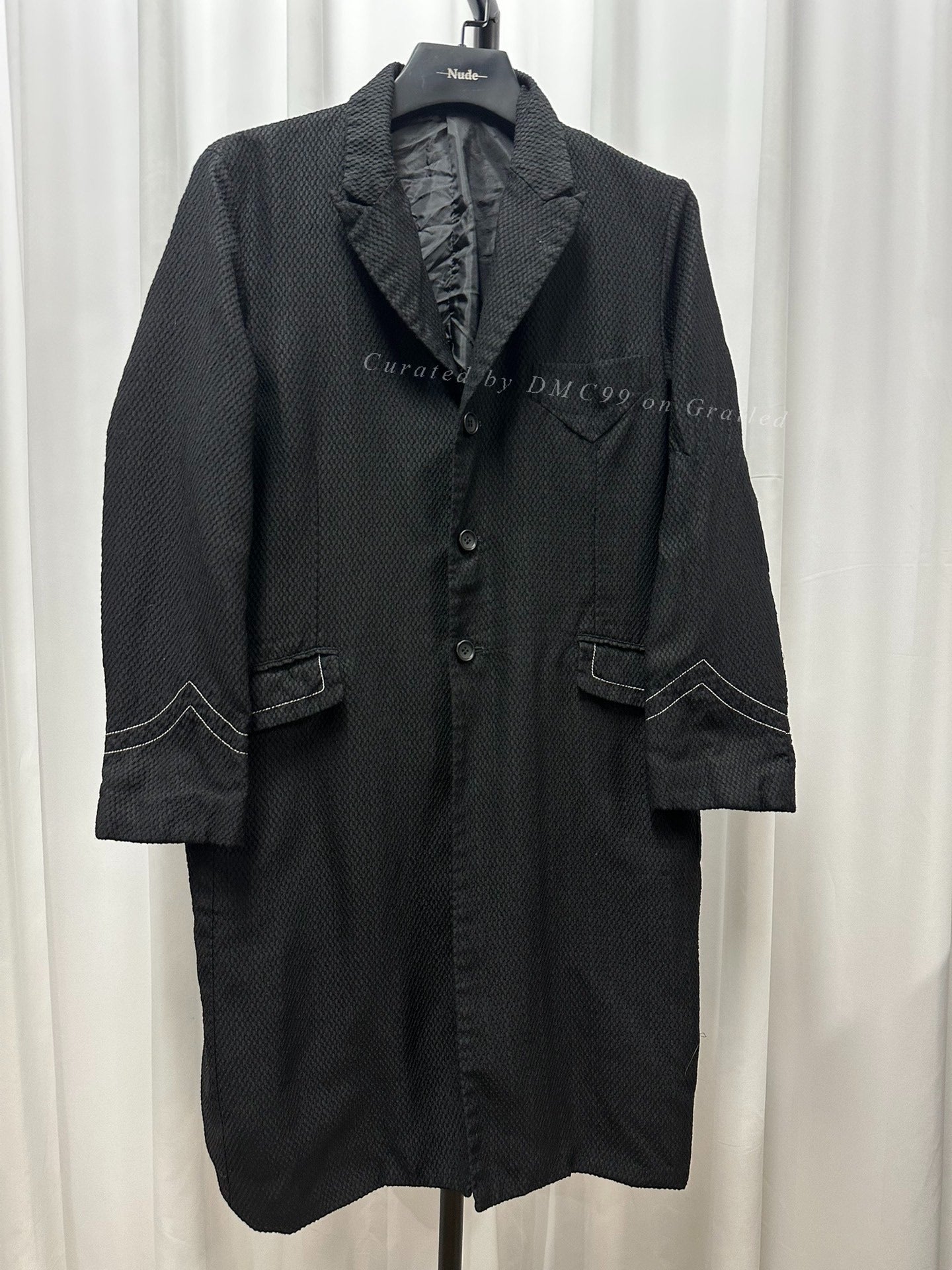 Comme des Garçons Black Textured Stitch Coat