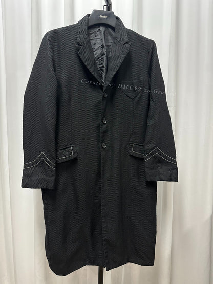 Comme des Garçons Black Textured Stitch Coat