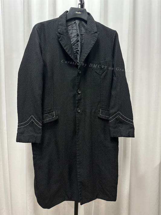 Comme des Garçons Black Textured Stitch Coat