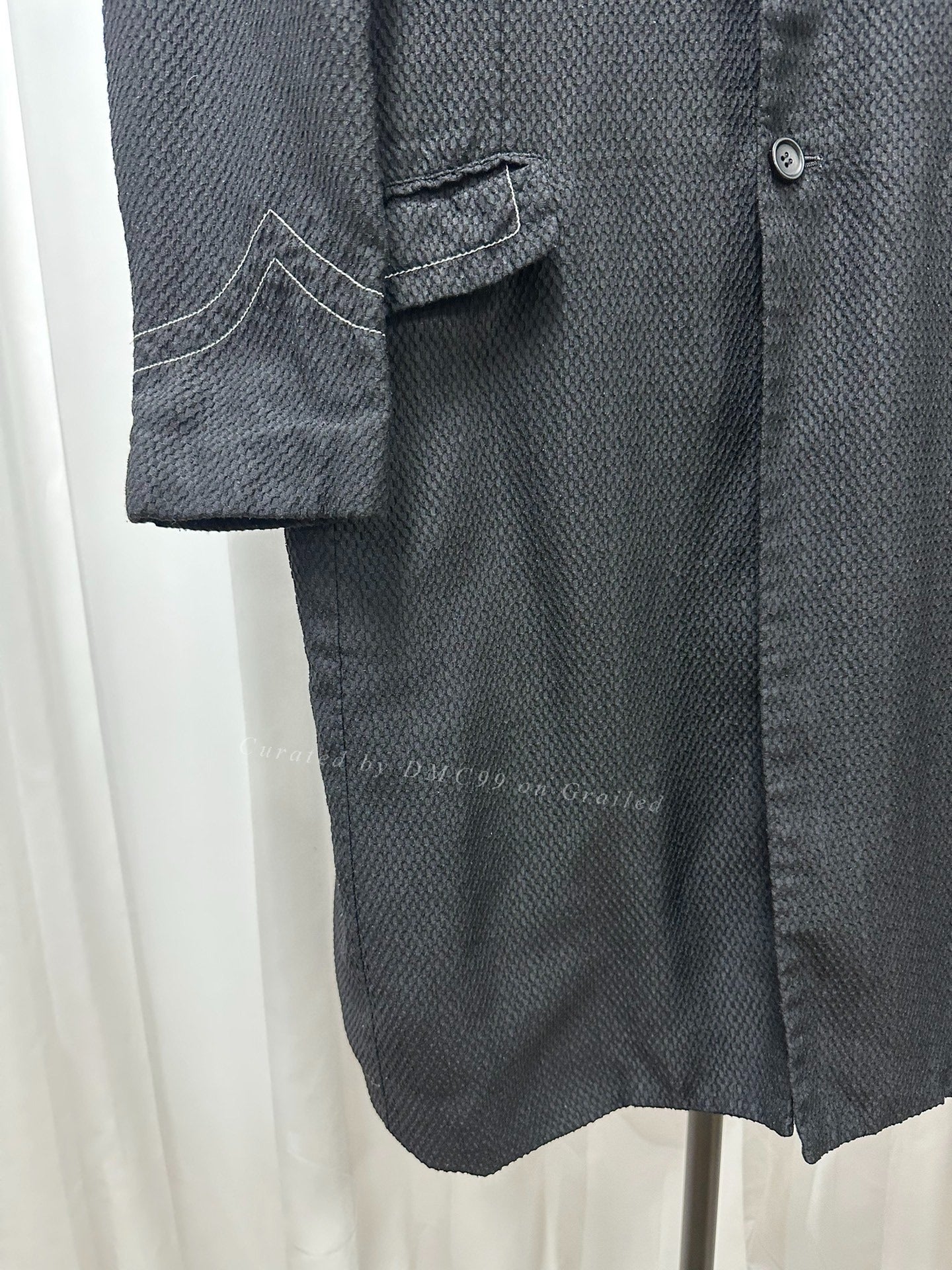 Comme des Garçons Black Textured Stitch Coat