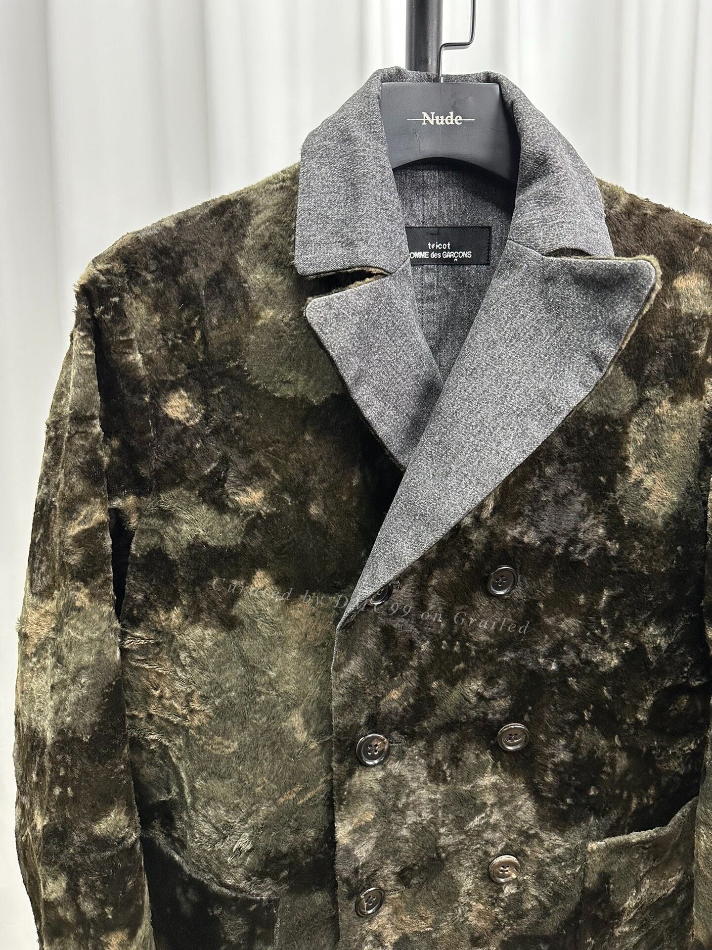 Comme Des Garcons Double-Breasted Tricot Coat