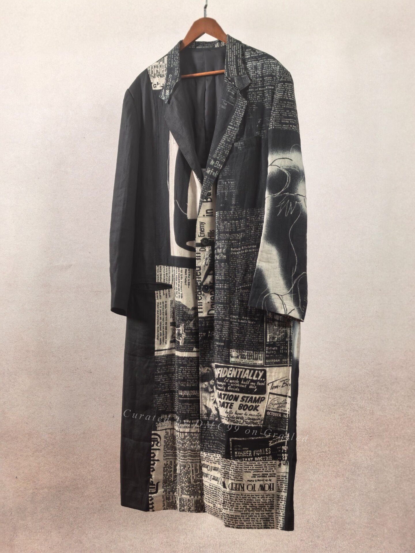 Yohji Yamamoto Pour Homme 22SS Newspaper Coat