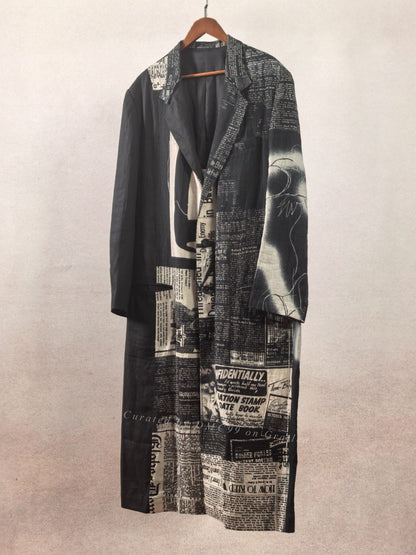 Yohji Yamamoto Pour Homme 22SS Newspaper Coat