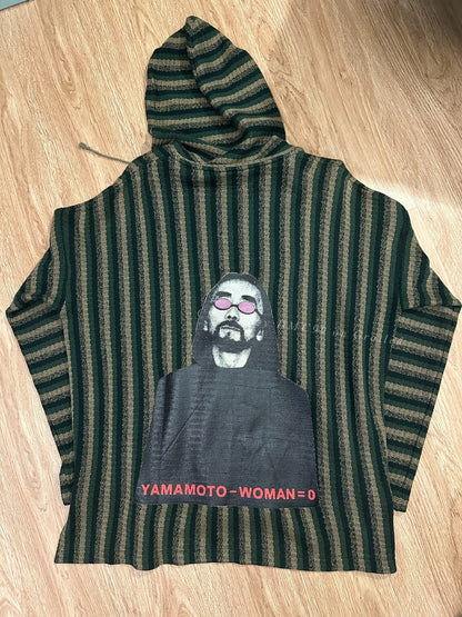 Yohji Yamamoto 1998 SS Striped Hooded Sweater