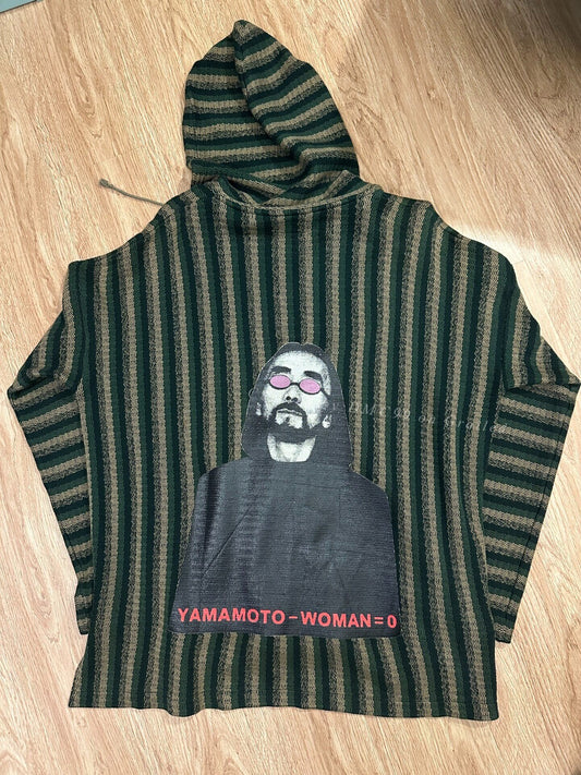 Yohji Yamamoto 1998 SS Striped Hooded Sweater