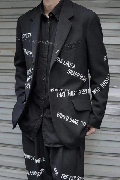 Yohji Yamamoto A/W 2021 Slogan Set